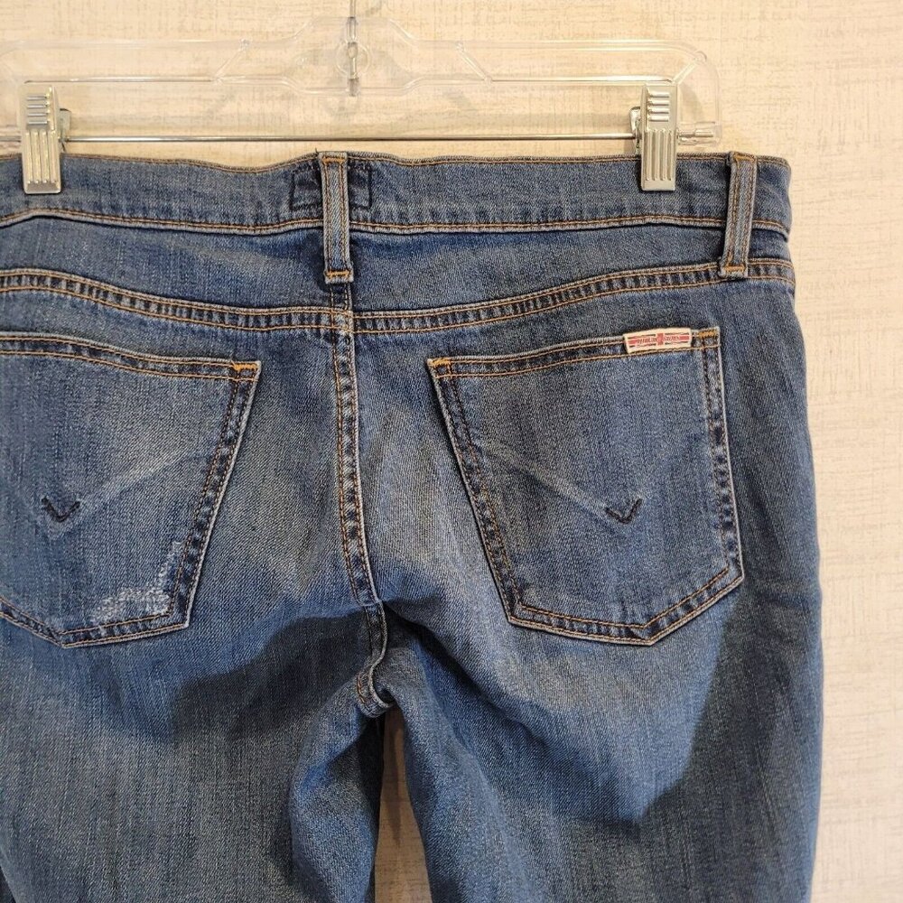 Hudson Jeans Womens 28 32x27 Blue Muse Cropped Skinny Raw Hem Denim Distressed - Picture 4 of 10